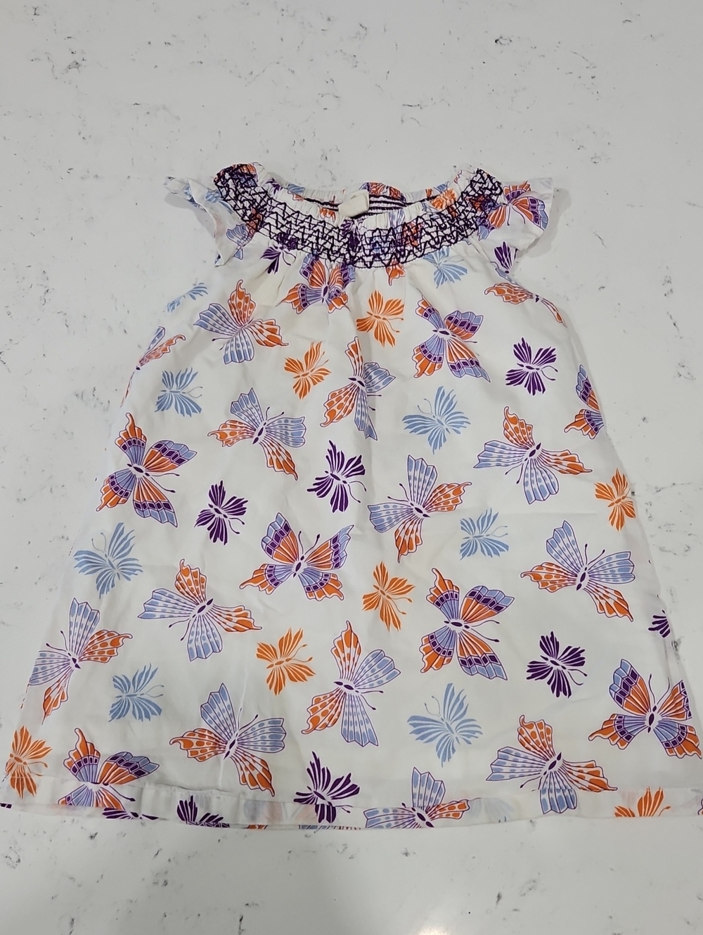 Tucker + Tate White Dress with Orange and Purple Butterfly Print